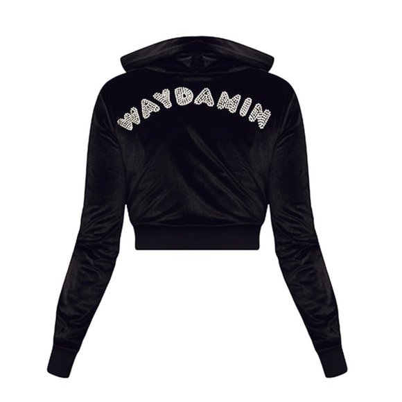 **NEVER WORN/TAGS INCLUDED** WAYDAMIN BLACK JAYLO VELOUR SET IN SIZE MEDIUM - Picture 1 of 2